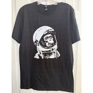 Gildan Softstyle Small Black Astronaut Monkey Astronaut Graphic Tee Unisex